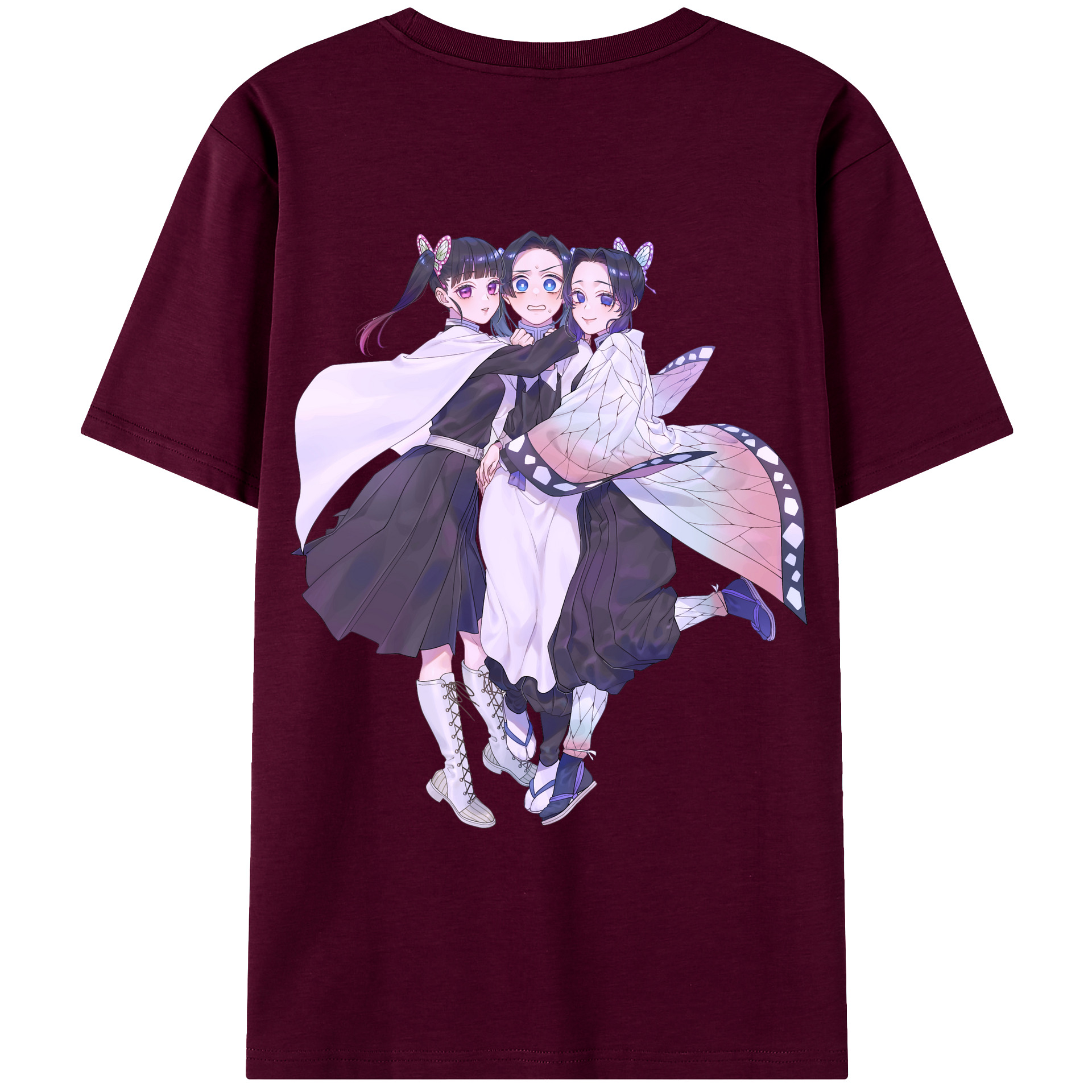 （画像用） 鬼滅の刃（きめつのやいば）蟲柱-胡蝶 しのぶ／こちょう しのぶ Kochou Shinobu レディース半袖Tシャツ(バックプリント)
